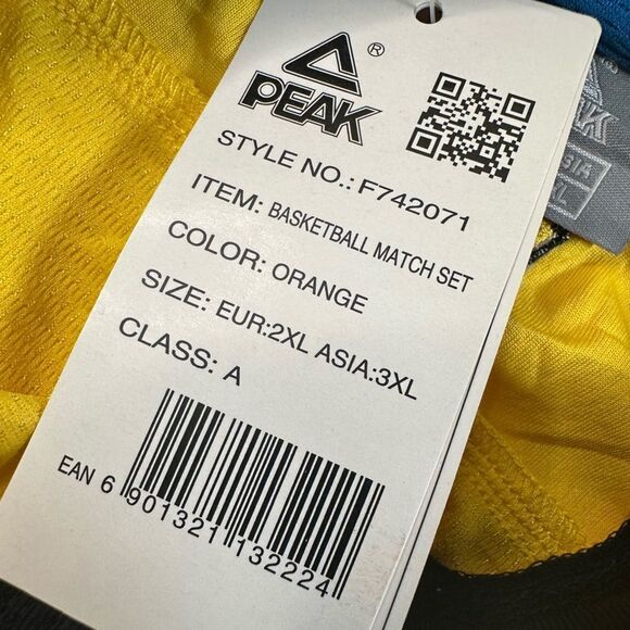 NWT PEAK Men’s Yellow/Black V Neck Athletic Tank Top - Size 3XL - Picture 4 of 6